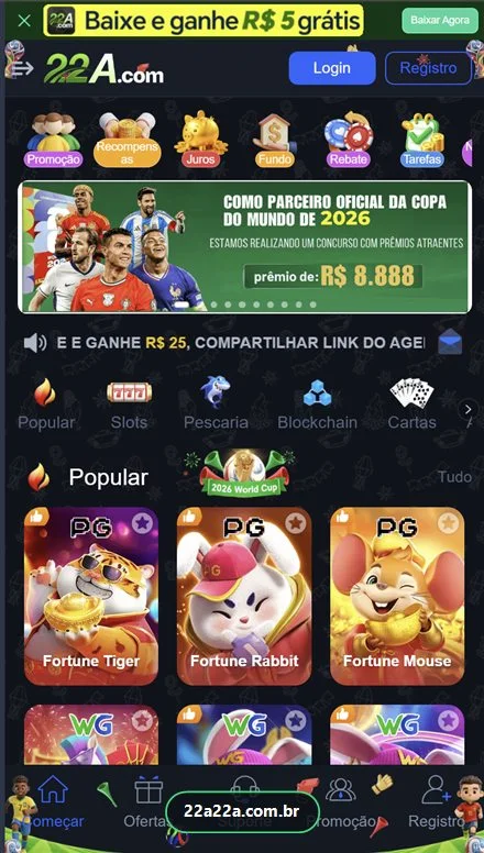 App do 22A em funcionamento